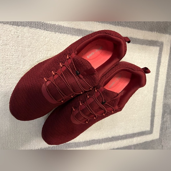 Easy Spirit Maroon Knit Lace-Up Sneakers Size 10W - Picture 4 of 9